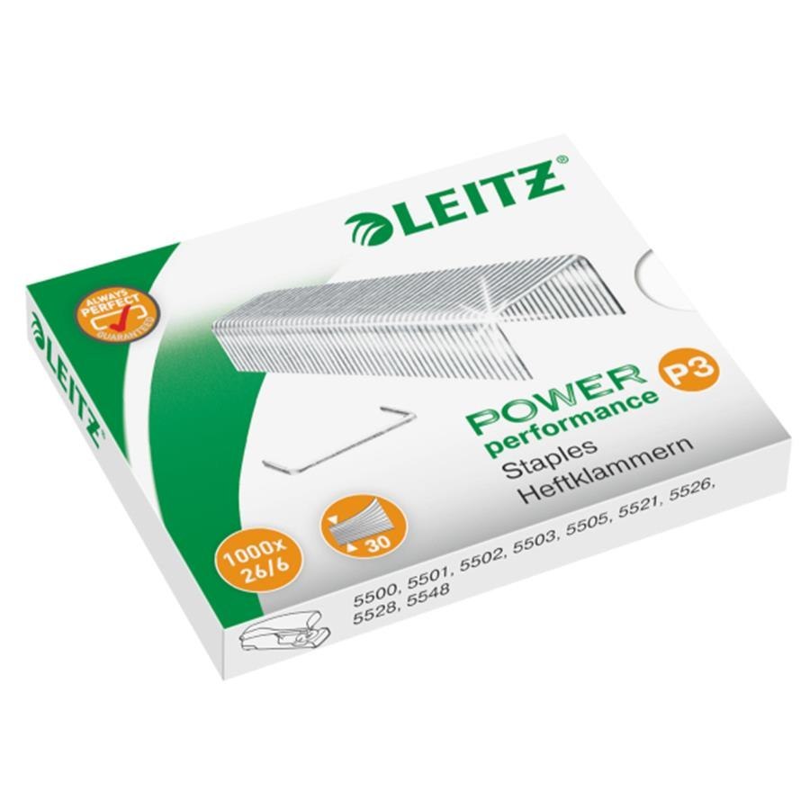 LEITZ GALVANIZED STAPLES, 26/6 ESSELTE